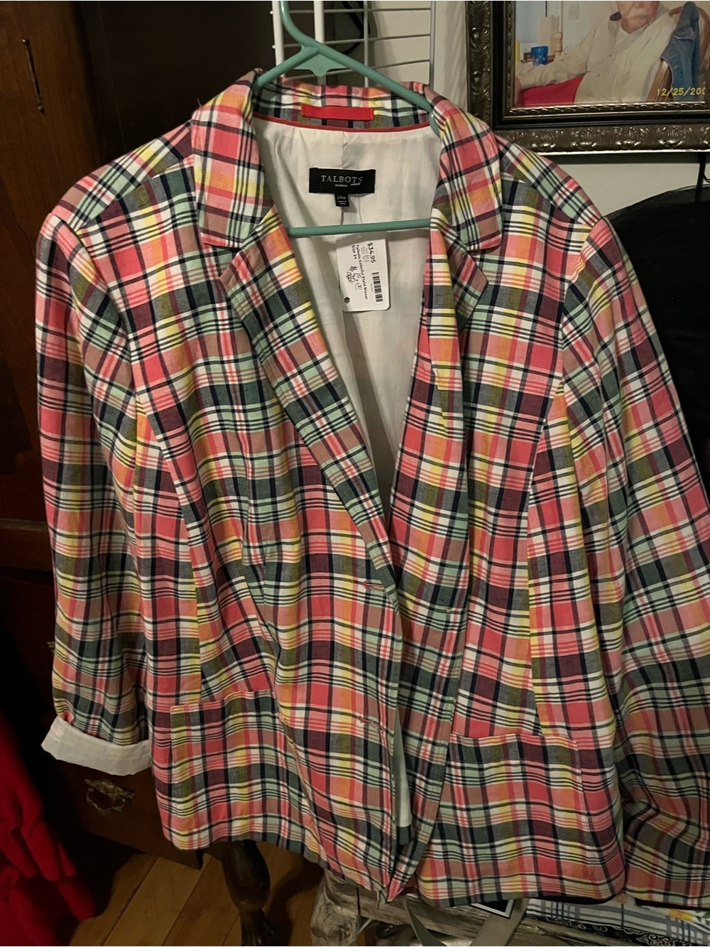 Talbots Multicolor Plaid Women's Blazer Jacket
